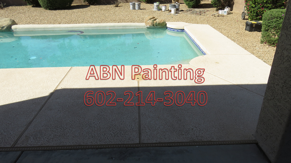 Concrete pool deck painting