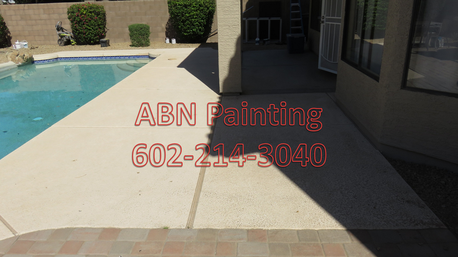 Concrete pool deck painting