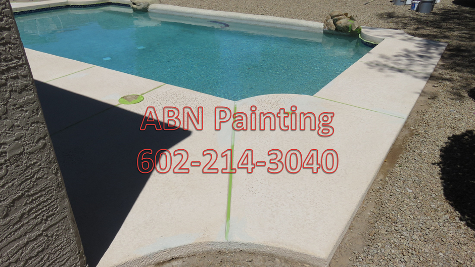 Concrete pool deck painting