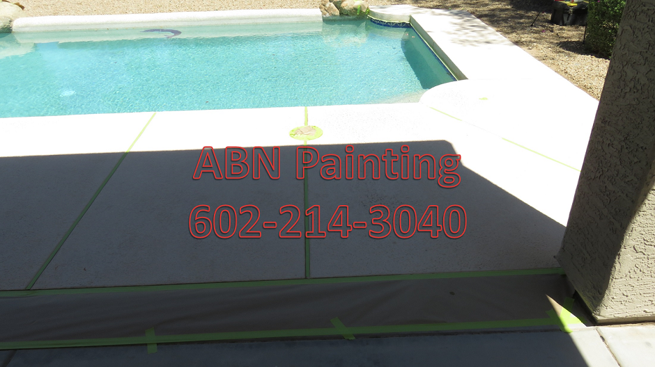 Concrete pool deck painting