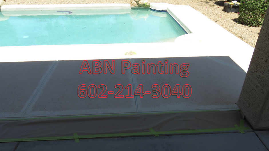 Concrete pool deck painting