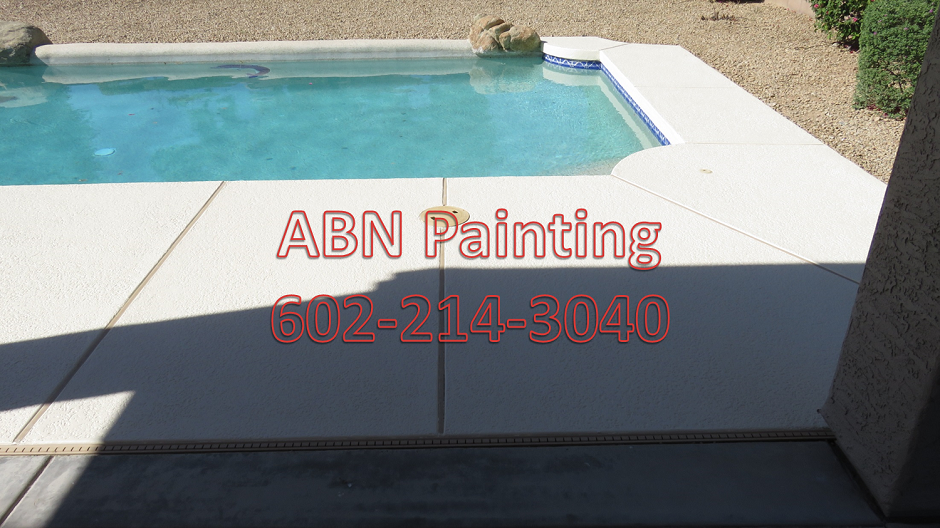 Concrete pool deck painting