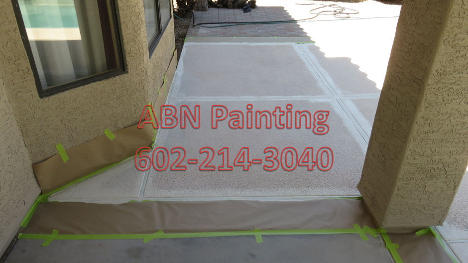 Concrete pool deck painting