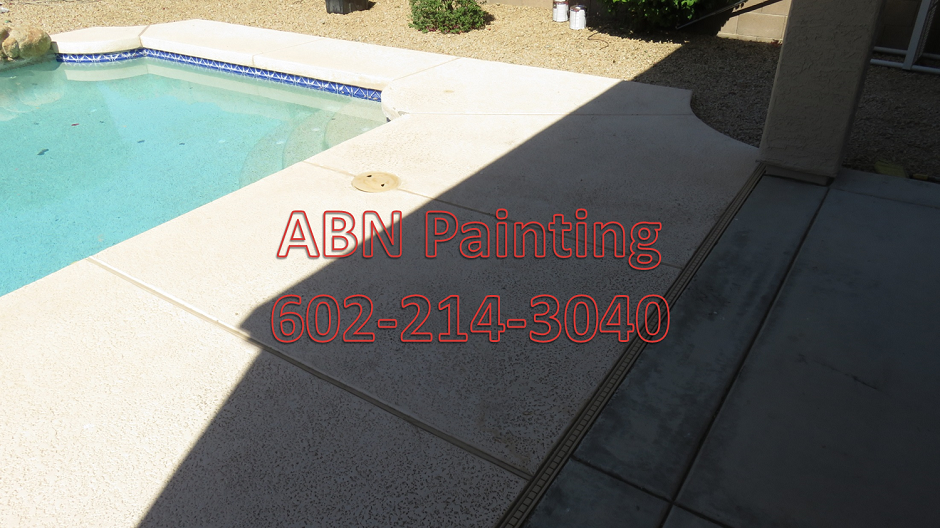 Concrete pool deck painting