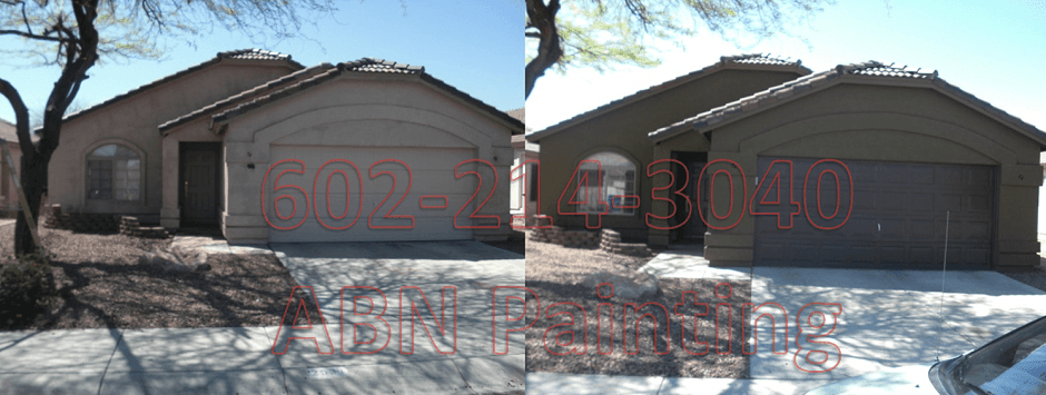 Exterior painting in Phoenix before and after 