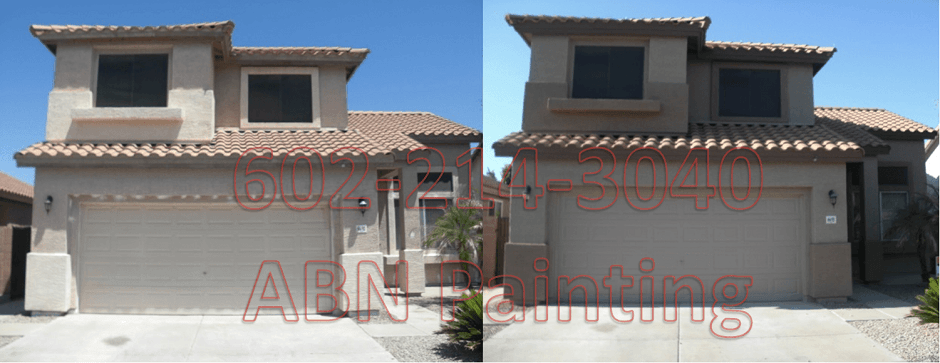 Exterior painting in Phoenix before and after 