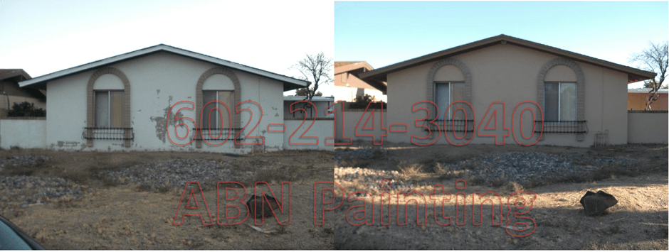 Exterior painting in Phoenix before and after 