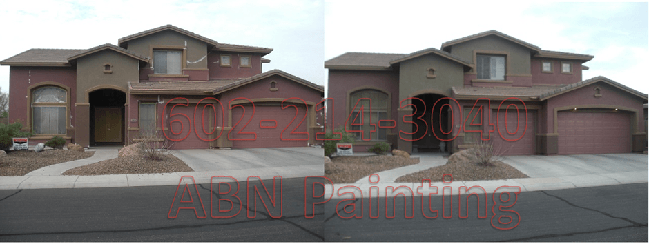 Exterior painting in Phoenix before and after 