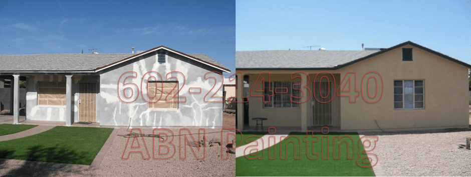 Exterior painting in Phoenix before and after 