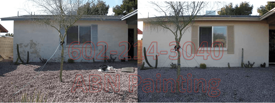 Exterior painting in Phoenix before and after 