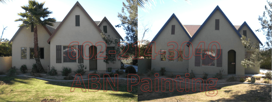 Exterior painting in Phoenix before and after 