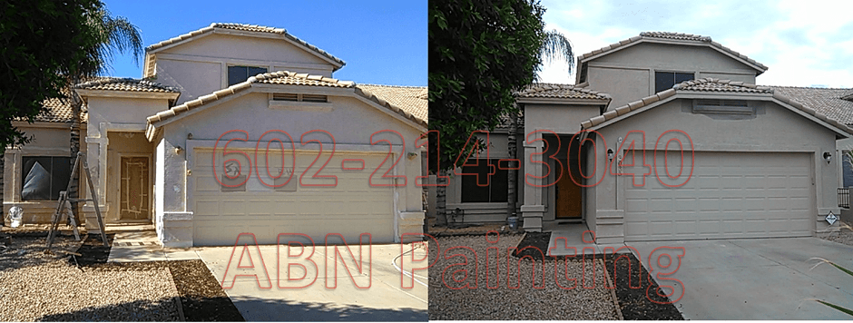 Exterior painting in Phoenix before and after 