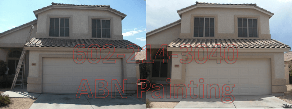 Exterior painting in Phoenix before and after 