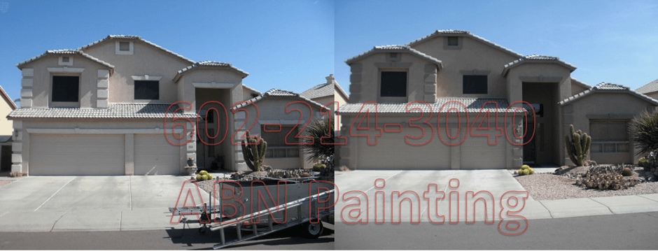 Exterior painting in Phoenix before and after 