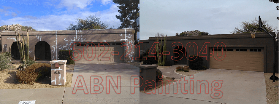 Exterior painting in Phoenix before and after 