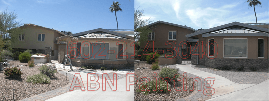 Exterior painting in Phoenix before and after 