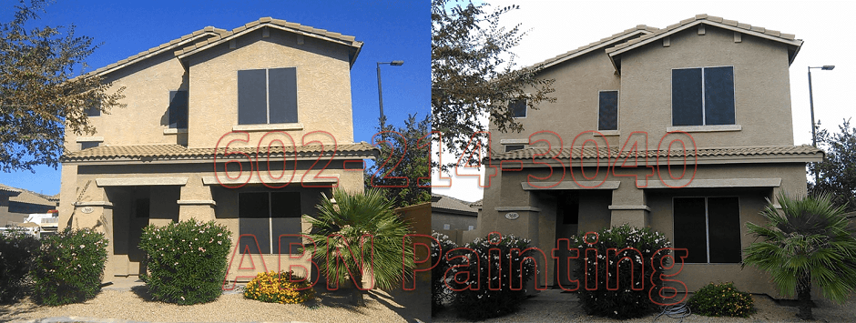 Exterior painting in Phoenix before and after 