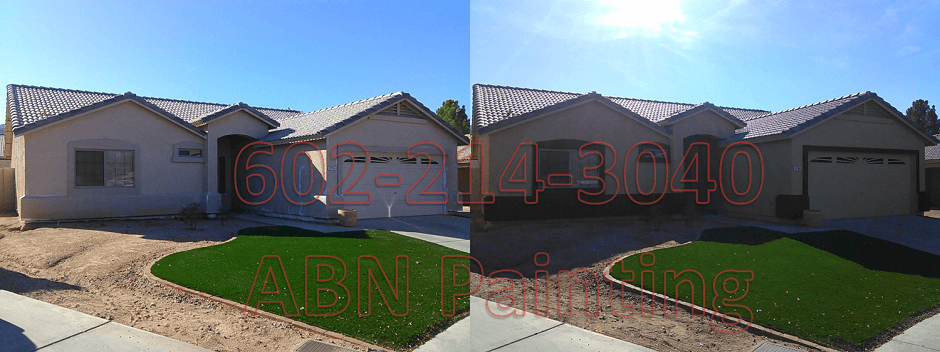 Exterior painting in Phoenix before and after 