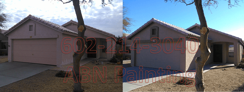 Exterior painting in Phoenix before and after 